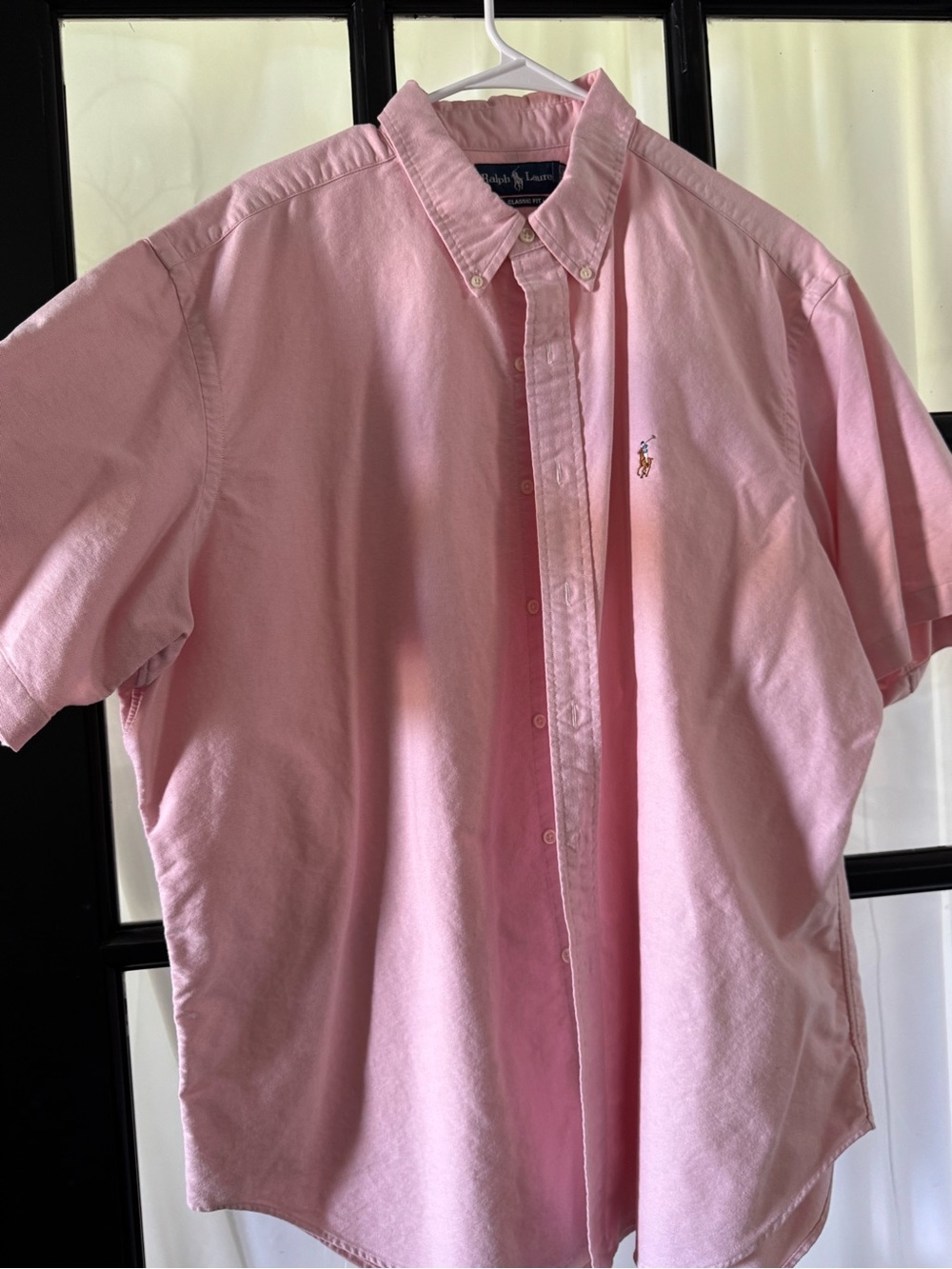 Ralph Lauren Pink Short-Sleeve Button-Down Polo Shirt